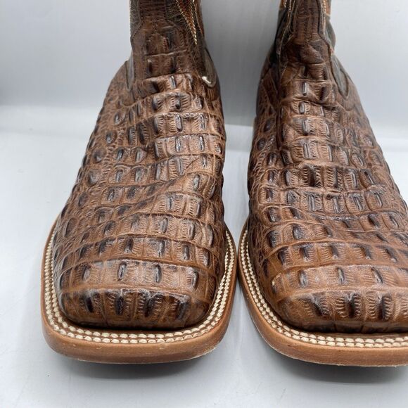 Horse Power Boots HP1070 Men 11 EE Brown Nile Crocodile Print Western Square Toe main image 12